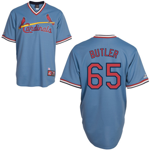 Keith Butler #65 Youth Baseball Jersey-St Louis Cardinals Authentic Blue Road Cooperstown MLB Jersey
